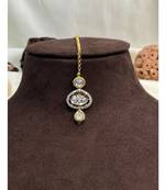 Charming high quality gold plated polki maangtikka
