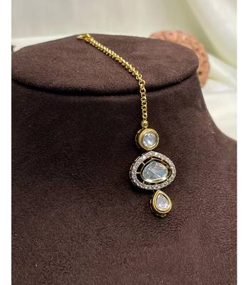 Charming high quality gold plated polki maangtikka 2