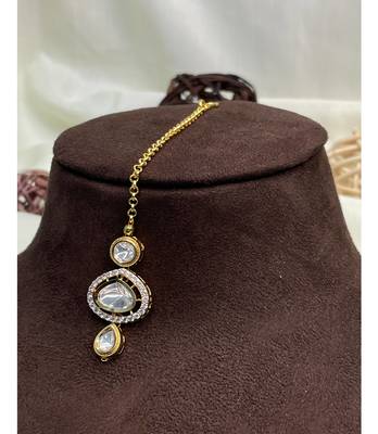 Charming high quality gold plated polki maangtikka 3