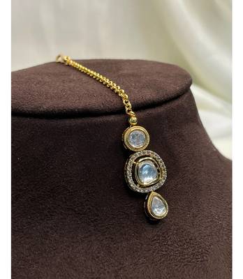 Charming high quality gold plated polki maangtikka 1