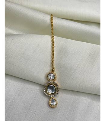 Charming high quality gold plated polki maangtikka 3