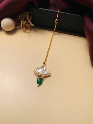 Charming high quality gold plated polki maangtikka 1