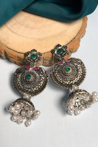 Graceful high quality german silver earrings