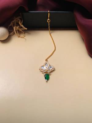 Charming high quality gold plated polki maangtikka 2