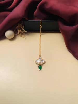 Charming high quality gold plated polki maangtikka 3