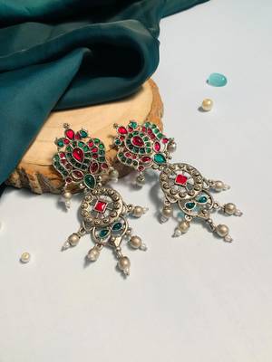Graceful high quality german silver earrings 1