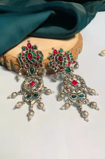 Graceful high quality german silver earrings