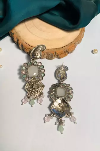 Graceful high quality german silver earrings