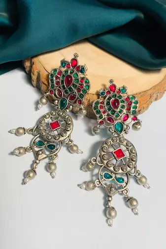 Graceful high quality german silver earrings