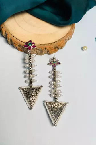 Graceful high quality german silver earrings