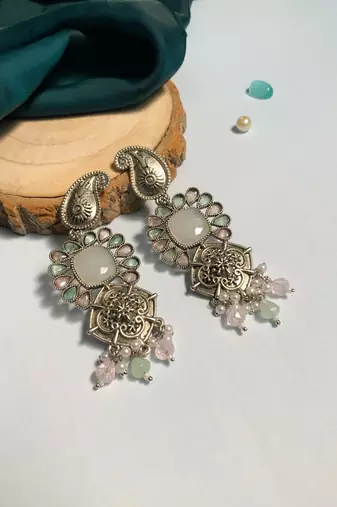 Graceful high quality german silver earrings