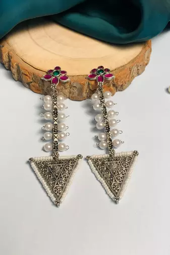 Graceful high quality german silver earrings