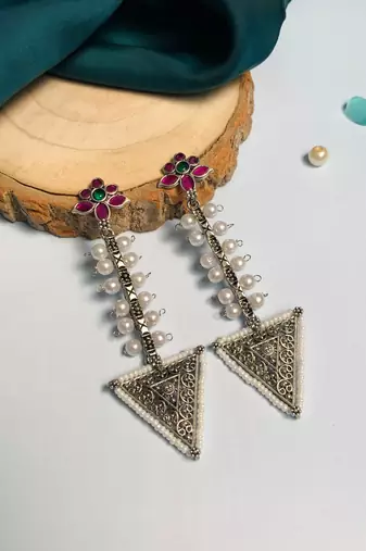 Graceful high quality german silver earrings