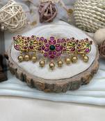 Antique gold plated kemp stone hair clip