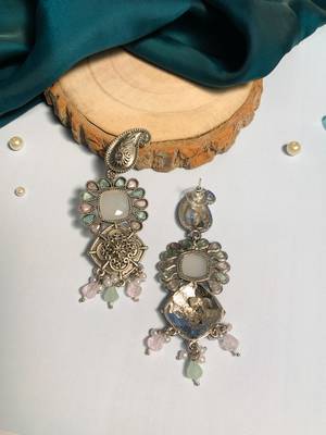 Graceful high quality german silver earrings 2