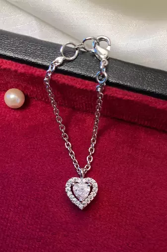 Sparkling ad silver plated watch charm