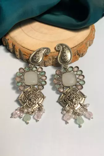 Graceful high quality german silver earrings