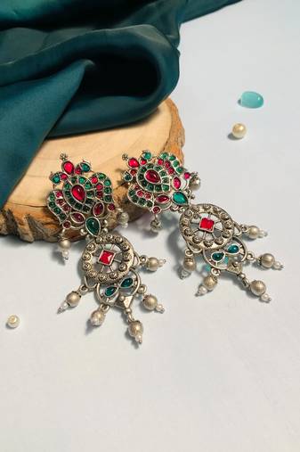 Graceful high quality german silver earrings