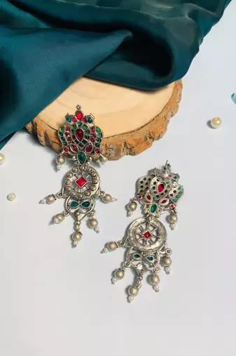 Graceful high quality german silver earrings