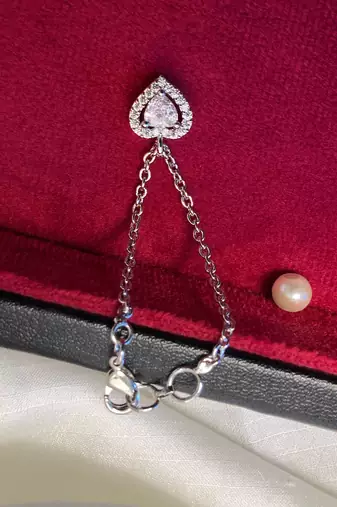 Sparkling ad silver plated watch charm