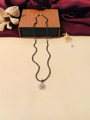 Latest gold plated american diamond mangalsutra 5