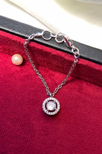 Sparkling ad silver plated watch charm