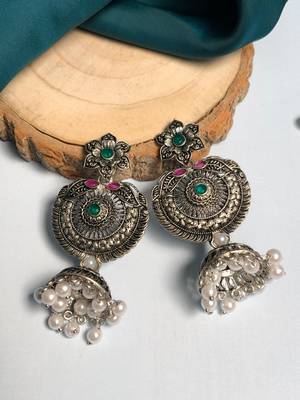 Graceful high quality german silver earrings 1