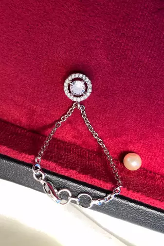Sparkling ad silver plated watch charm