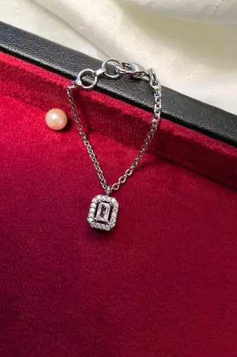 Sparkling ad silver plated watch charm