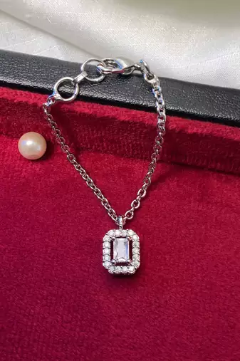 Sparkling ad silver plated watch charm