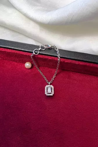 Sparkling ad silver plated watch charm