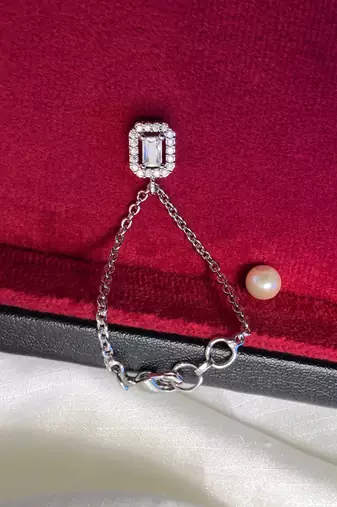 Sparkling ad silver plated watch charm