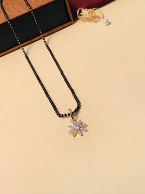 Latest gold plated american diamond mangalsutra 2