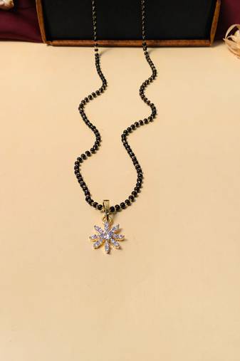 Latest gold plated american diamond mangalsutra