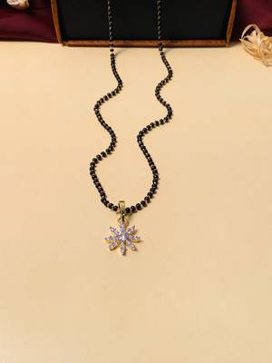 Latest gold plated american diamond mangalsutra 5