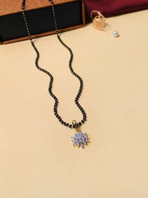 Latest gold plated american diamond mangalsutra 3