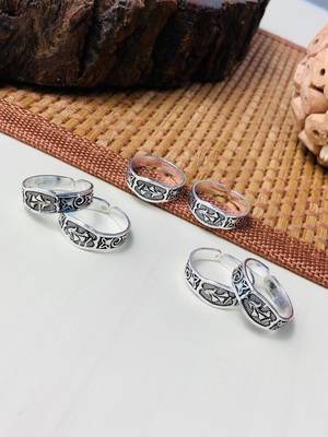 Set of 3 silver-plated toe rings 2