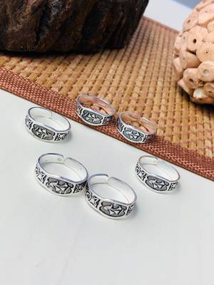 Set of 3 silver-plated toe rings 4