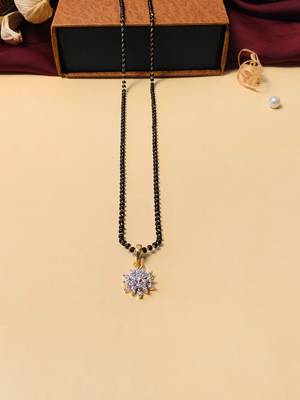 Latest gold plated american diamond mangalsutra 5