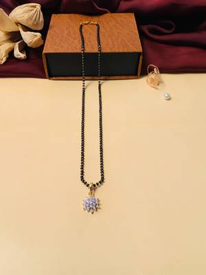 Latest gold plated american diamond mangalsutra 6