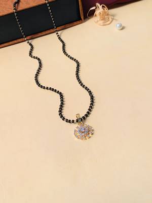 Latest gold plated american diamond mangalsutra 3