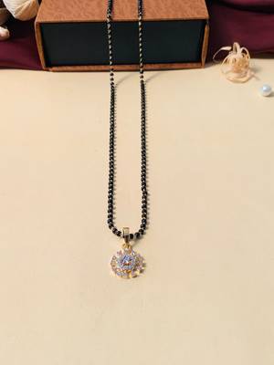 Latest gold plated american diamond mangalsutra 4