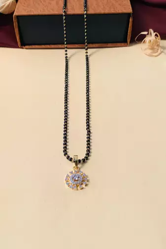 Latest gold plated american diamond mangalsutra