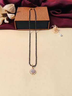 Latest gold plated american diamond mangalsutra 6