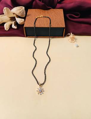 Latest gold plated american diamond mangalsutra 1