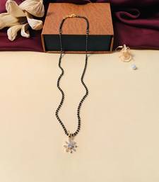 Latest gold plated american diamond mangalsutra