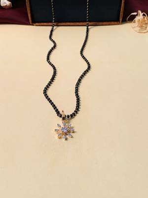 Latest gold plated american diamond mangalsutra 4