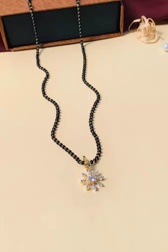 Latest gold plated american diamond mangalsutra
