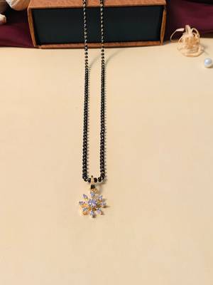 Latest gold plated american diamond mangalsutra 8