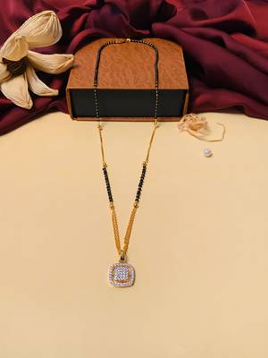 Latest gold plated american diamond mangalsutra 3